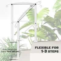 Outsunny 1-3 Step Handrails for Outdoor Steps, Porch Deck Railing, Metal Outdoor Stair Railing with Installation Kit, White(m-4)