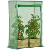 Outsunny Outdoor Steel Walk-in Garden Greenhouse Plant Warm House w/ Roll up Door, PVC Cover, 40"L x 20"W x 59"H, Green(m-11)