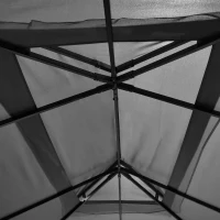 Outsunny 13' x 10' Patio Gazebo, Double Roof Outdoor Gazebo Canopy Shelter with Netting & Curtains, Strong Aluminum Frame, Dark Grey(m-14)