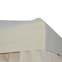 Outsunny 10' x 10' Patio Gazebo Outdoor, Canopy Shelter with Double-tier Roof, Pavilion Sidewalls for Garden Events, Cream White(m-12)