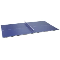 Soozier 9 ft Folding Ping Pong Table Top for Pool Tables, Table Tennis Conversion Top with Net, Storage Bag, Foam Padding, Blue(m-11)