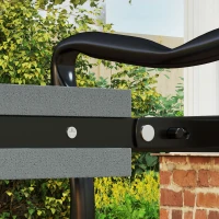 Outsunny Garden Kneeler and Seat, Foldable Gardening Stool Bench with Thick EVA Foam Kneeling Pad and 1 Large Tool Pouch, Grey(m-10)