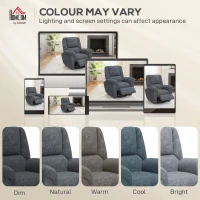HOMCOM Power Recliner Chair, Fabric Upholstered Recliner Chair with USB Ports, Swivel and Rocking Function, Footrest, Dark Grey(m-9)