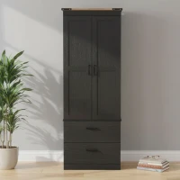 HOMCOM 67" Tall Kitchen Pantry Storage Cabinet, Kitchen Pantry Cabinet with Doors, Drawers and Adjustable Shelves, Black(m-10)