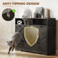 HOMCOM Sideboard, Buffet Cabinet with 4 Barn Doors and 3 Drawers, Coffee Bar Cabinet with Adjustable Shelves, Dark Brown(m-6)