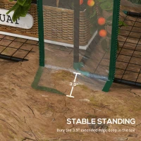 Outsunny Lean-to Greenhouse, Portable Greenhouse with 3 Tier Shelves, 2 Roll-Up Zippered Doors, 56.3" x 18.1" x 59.4", Clear(m-7)