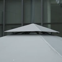 Outsunny 10' x 10' Patio Gazebo Outdoor, Canopy Shelter with Double-tier Roof, Pavilion Sidewalls for Garden Events, Dark Grey(m-13)