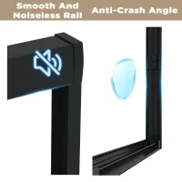 Double Sliding Shower Door with Explosion-Proof Safety Film and Stainless Steel Handle, Panel for Bathroom, 48" L x 0.5" W x 72" H, Matt Black(m-6)