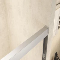 Double Sliding Shower Door with Explosion-Proof Safety Film and Stainless Steel Handle, Panel for Bathroom, 48" L x 0.5" W x 72" H, Brushed Nickel(m-11)