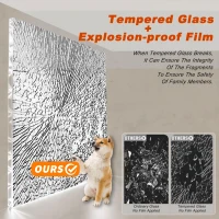 Frameless Shower Door with Anti-Shatter Safety Film and Bottom Water-Blocking Strip, Panel for Bathroom, 60" L x 0.5" W x 60" H, Brushed Gold(m-7)