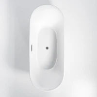 67" Acrylic Freestanding Tub with Adjustable Leveling Feet, Bathtub with Pop‑Up Drain & Overflow Included, 67" L x 29.5" W x 26" H, Gloss White(m-12)