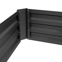 Outsunny Set of 2 Raised Garden Bed, Steel Elevated Planter Box for Flowers, Herbs, Succulents, 39"x20"x12", Black(m-10)