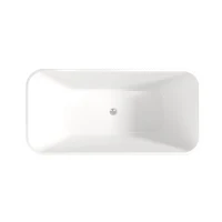 59" Rectangle Freestanding Acrylic Soaking Tub with High-Gloss Surface, Bathtub with Pop-Up Drain, 59" L x 29.5" W x 23" H, Gloss White(m-2)