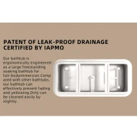 59" Rectangle Freestanding Acrylic Soaking Tub with High-Gloss Surface, Bathtub with Pop-Up Drain, 59" L x 29.5" W x 23" H, Gloss White(m-8)