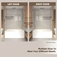 Sliding Shower Door with Waterproof Seals and Tempered Glass, Bathroom Door with Towel Bar Handle, 60" L x 0.5" W x 66" H, Brushed Nickel(m-6)