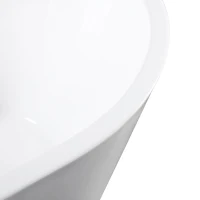 55" Freestanding Acrylic Soaking Bathtub with Double-Wall Insulation for Heat Retention, Tub for Bathroom, 55" L x 29.50" W x 23.5" H, Gloss White(m-10)