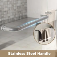 Double Sliding Shower Door with Explosion-Proof Safety Film and Stainless Steel Handle, Panel for Bathroom, 48" L x 0.5" W x 72" H, Brushed Nickel(m-8)