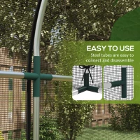 Outsunny 9.8' x 3.9' Crop Cage with Zipper Roll-Up Door, Mesh Plant Protection Tent from Animals with Galvanised Steel Frame(m-5)