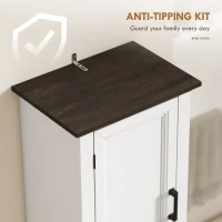 HOMCOM 65" Tall Bathroom Storage Cabinet, Freestanding Farmhouse Slim Bathroom Cabinet with 2 Doors, Shelves and Drawer, White(m-6)