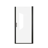 24" Pivot Shower Door with Explosion-Proof Safety Film and Stainless Steel Handle, Swinging Panel for Bathroom, 24" L x 0.5" W x 72" H, Matte Black(m-2)
