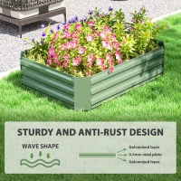 Outsunny Galvanized Raised Garden Bed, 4' x 3' x 1' Outdoor Metal Planter Box, Raised Bed for Growing Flowers Herbs, Dark Green(m-5)