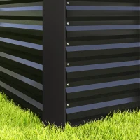 Outsunny Set of 2 Galvanized Metal Planters for Outdoor Plants, 4' x 2' x 2' Raised Garden Bed, Dark Grey(m-9)