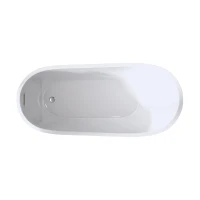 59" Special-Shaped Freestanding Slipper Bathtub with Chrome Overflow, Soaking Tub with Pop-Up Drain, 59" L x 30" W x 27.5" H, White(m-13)
