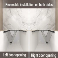 30" Bi-Fold Shower Door with Safety Film and Tempered Glass, Bathroom Door with Stainless Steel Handle, 30" L x 0.5" W x 72" H, Matte Black(m-10)