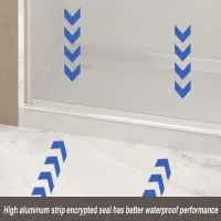 Pivot Shower Door with Safety Film and Tempered Glass, Bathroom Door with Stainless Steel Handle, 30" L x 0.5" W x 72" H, Brushed Nickel(m-9)