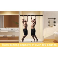 Frameless Double Sliding Shower Door with Silent Rollers, Bathroom Door with Square Tube Track, 60" L x 0.5" W x 74" H, Matte Black(m-7)