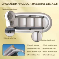 67" Special-Shaped Freestanding Slipper Bathtub with Chrome Overflow, Soaking Tub with Pop-Up Drain, 67" L x 31" W x 29" H, White(m-5)