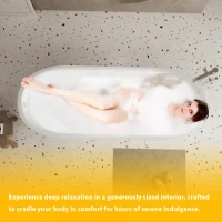 67" Freestanding Acrylic Bathtub with Spacious Oval Shape and Anti-Bacterial High-Gloss Finish, Tub for Bathroom, 67" L x 31.5" W x 23" H, Black(m-7)