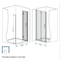34" Bifold Shower Door with Stainless Steel Handle and Raised Water-Blocking Strips, Space-Saving Panel for Bathroom, 34" L x 0.5" W x 72" H, Matte Black(m-3)