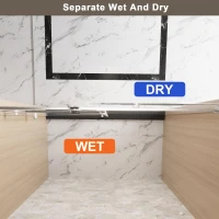 Frameless Shower Door with Anti-Shatter Safety Film and Bottom Water-Blocking Strip, Panel for Bathroom, 60" L x 0.5" W x 76" H, Brushed Nickel(m-5)