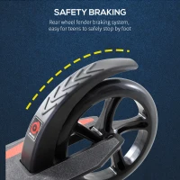 Soozier Teens Adult Kick Scooter Foldable Adjustable Aluminum Ride On Toy For 14+ w/ Shock mitigation system Black(m-7)