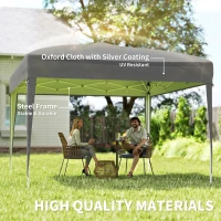 Outsunny 10 x 10ft Folding Pop Up Tent Outdoor Gazebo Canopy with Carrying Bag, Grey(m-4)