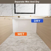 Frameless Shower Door with Anti-Shatter Safety Film and Bottom Water-Blocking Strip, Panel for Bathroom, 60" L x 0.5" W x 60" H, Brushed Gold(m-5)