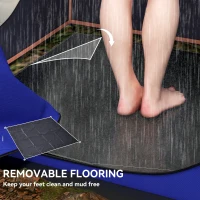 Outsunny Camping Shower Tent, Portable Privacy Shelter with Solar Shower Bag, Removable Floor and Carrying Bag, Blue(m-6)