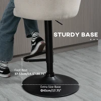 HOMCOM Bar Stools Set of 2, Swivel Counter Height Barstools with Back, Footrest, Adjustable Height, Beige(m-7)