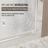 32" Pivot Shower Door with Explosion-Proof Film and Tempered Glass, Bathroom Door with Stainless Steel Handle, 32" L x 0.5" W x 72" H, Chrome(m-11)