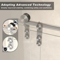 Sliding Shower Door with Waterproof Seals and Tempered Glass, Bathroom Door with Towel Bar Handle, 60" L x 0.5" W x 66" H, Brushed Nickel(m-9)