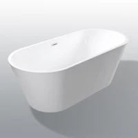 55" Freestanding Acrylic Soaking Bathtub with Double-Wall Insulation for Heat Retention, Tub for Bathroom, 55" L x 29.50" W x 23.5" H, Gloss White(m-2)