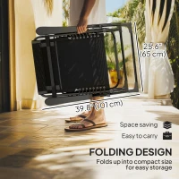 Outsunny Folding Zero Gravity Chair, 5-Position Adjustable Outdoor Lounge Chair Recliner with Headrest, Black(m-6)