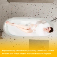 Freestanding Acrylic Bathtub with Spacious Oval Shape and Anti-Bacterial High-Gloss Finish, Tub for Bathroom, 67" L x 31.5" W x 23" H, Gloss White(m-4)