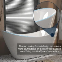 67" Acrylic Freestanding Tub with Adjustable Leveling Feet, Bathtub with Pop‑Up Drain & Overflow Included, 67" L x 29.5" W x 26" H, Gloss White(m-8)