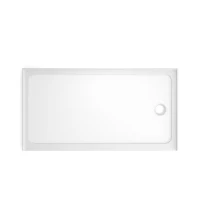 32" x 60" Shower Base with Durable Non-Flex Construction, Acrylic 3-Wall Alcove Shower Pan with Right Drain, 60" L x 32" W x 3" H, Gloss White(m-12)