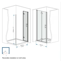32" Bifold Shower Door with Stainless Steel Handle and Raised Water-Blocking Strips, Space-Saving Panel for Bathroom, 32" L x 0.5" W x 72" H, Matte Black(m-3)
