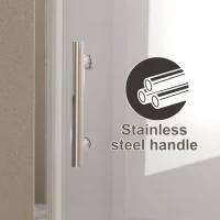 Pivot Shower Door with Safety Film and Tempered Glass, Bathroom Door with Stainless Steel Handle, 30" L x 0.5" W x 72" H, Brushed Nickel(m-7)