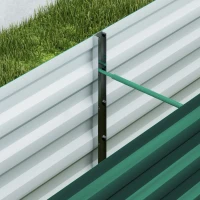 Outsunny 8 x 1.3 x 1.5ft Galvanized Raised Garden Bed, Reinforced Outdoor Planter Box with Open Bottom, Green(m-9)