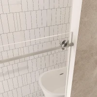 Frameless Shower Door with Anti-Shatter Safety Film and Bottom Water-Blocking Strip, Panel for Bathroom, 60" L x 0.5" W x 76" H, Brushed Nickel(m-12)